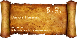 Beron Herman névjegykártya